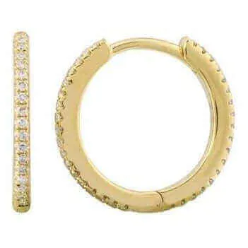 Izakov Diamonds Fine Jewelry PreStyled Sets 14K Gold Micro Pave Diamond Eternity Huggies