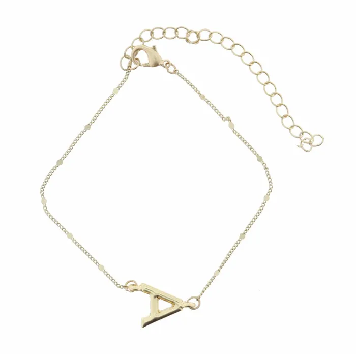 Jane Marie Necklaces Block Initial Disc Chain Bracelets Gold