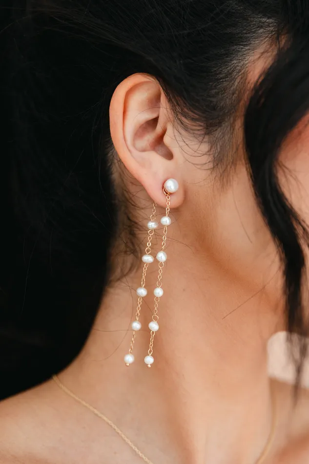 Jay Kay Braids and Bridal Earrings Carpinteria Pearl Drop