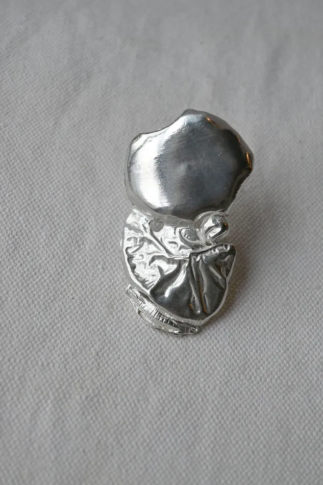 Joanne Burke Large Anemone Ring Silver Rings