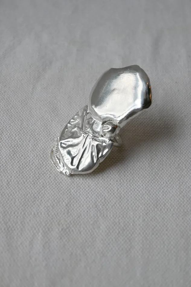 Joanne Burke Large Anemone Ring Silver Rings