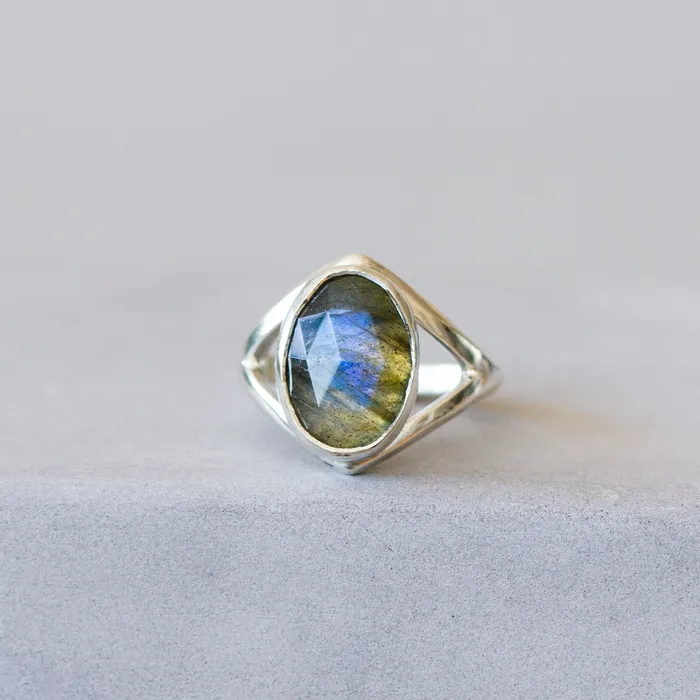 Labradorite Silver Cleo Ring 5 Corey Egan Rings