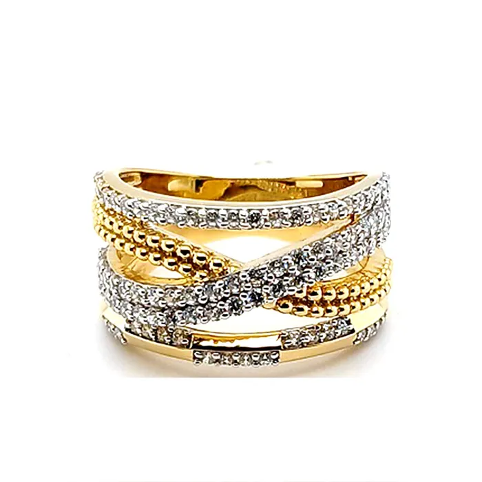 LADIES RING 075CT ROUND DIAMOND 14K YELLOW GOLD AV Rings