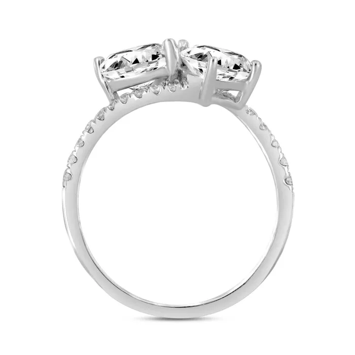 LADIES RING 34CT ROUNDHEART DIAMOND 14K WHITE GOLD Ethos Rings