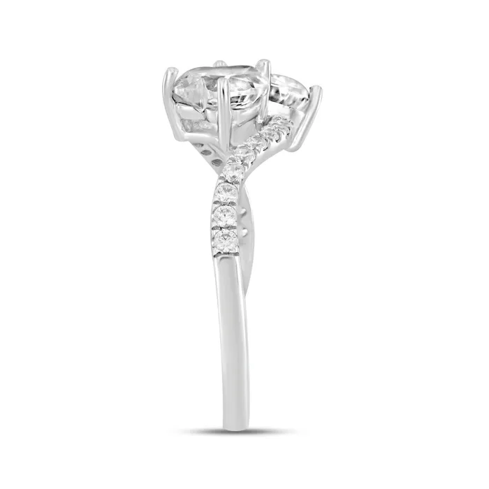 LADIES RING 34CT ROUNDHEART DIAMOND 14K WHITE GOLD Ethos Rings