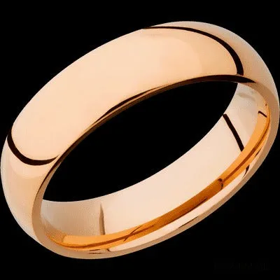 Lashbrook 14K Rose Gold 6mm Domed Wedding Band LASHBROOK Rings