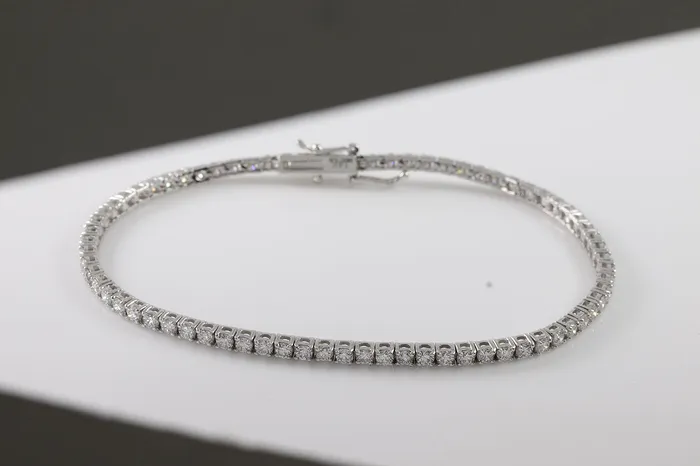 Malakan 14K White Gold Tennis Style Lab Grown Diamond Bracelet MALAKAN DIAMOND CO Bracelets