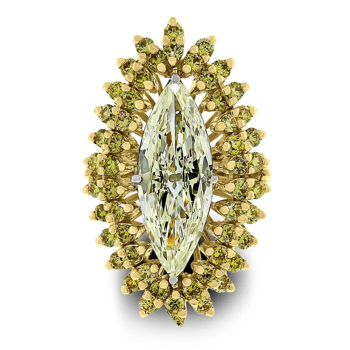 Marquise Diamond Halo Ring 375 ct Diamonds in Gold Beauvince Rings