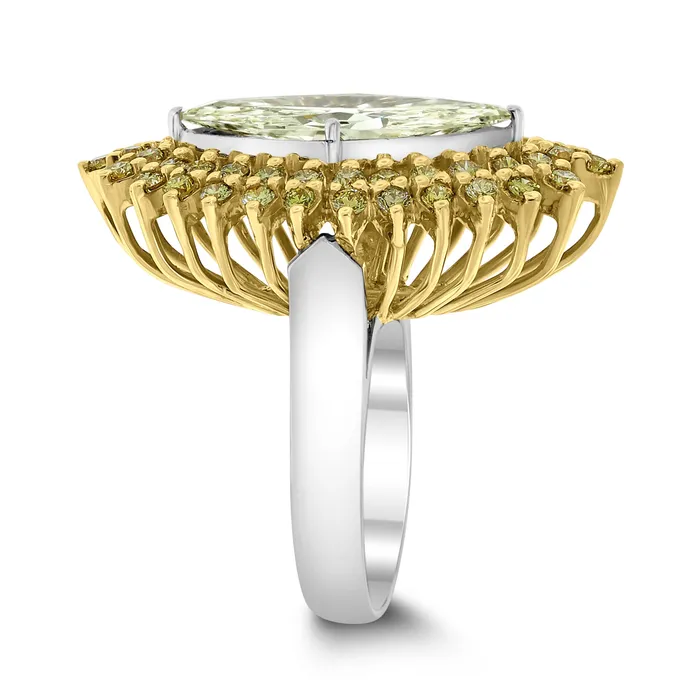 Marquise Diamond Halo Ring 375 ct Diamonds in Gold Beauvince Rings