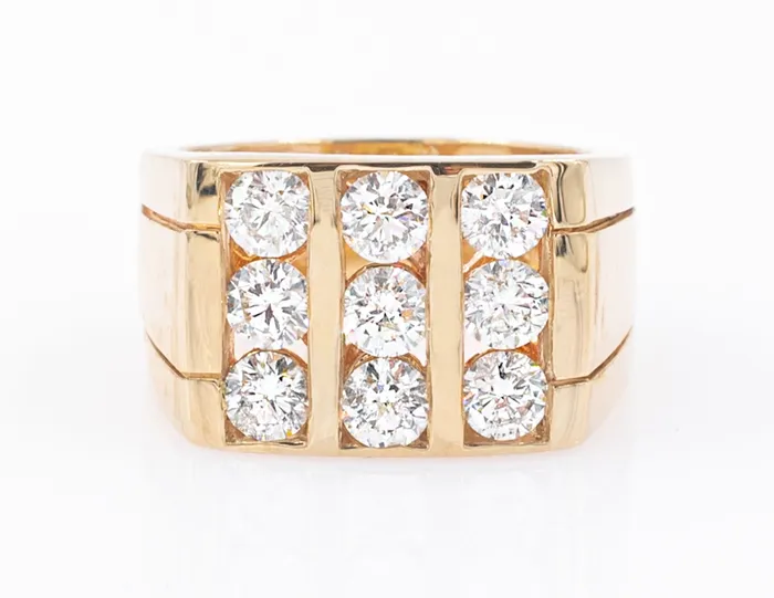 Mens 3 carat Diamond Fashion Ring Crown Jewels Coin Rings