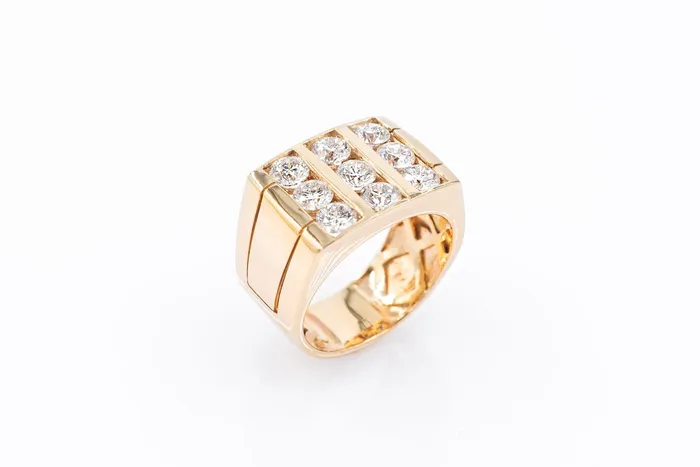 Mens 3 carat Diamond Fashion Ring Crown Jewels Coin Rings