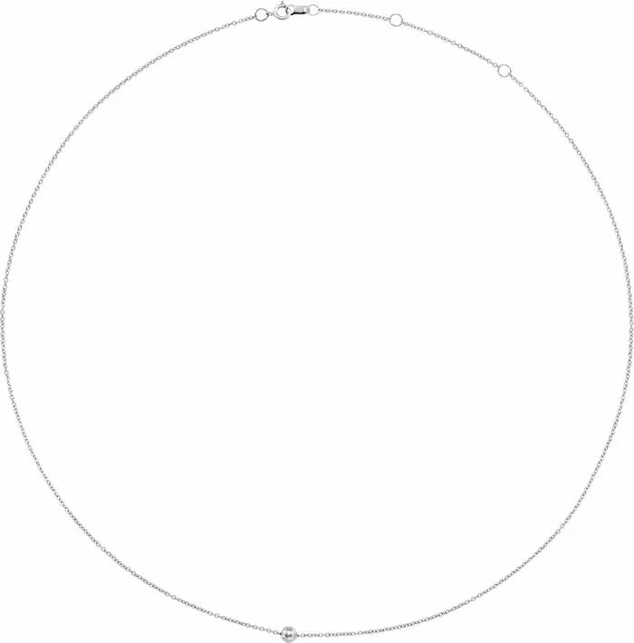 Minimalist Wear Everyday 4 MM Ball Adjustable Necklace Solid 14K White Yellow Gold or Sterling Silver 302 Fine Jewelry Necklaces