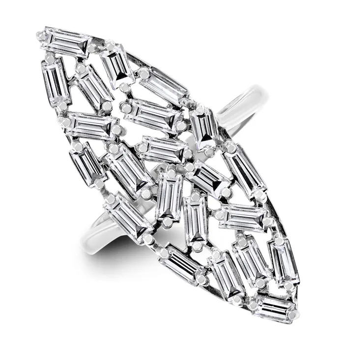 Mossaic Diamond Ring 181 ct Diamonds in White Gold Beauvince Rings