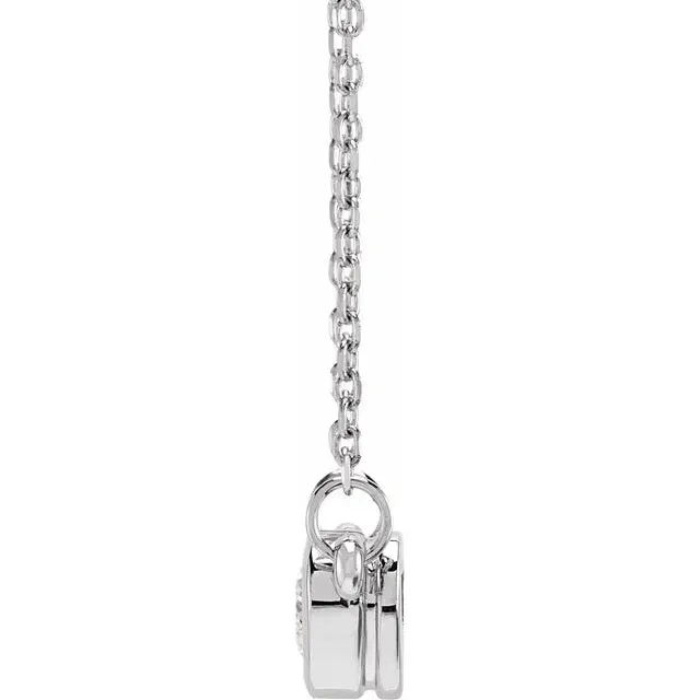 Necklaces 302 Fine Jewelry Heart Shape Natural Faceted Diamond Solitaire BezelSet Adjustable Necklace Solid 14K White Yellow Rose Gold
