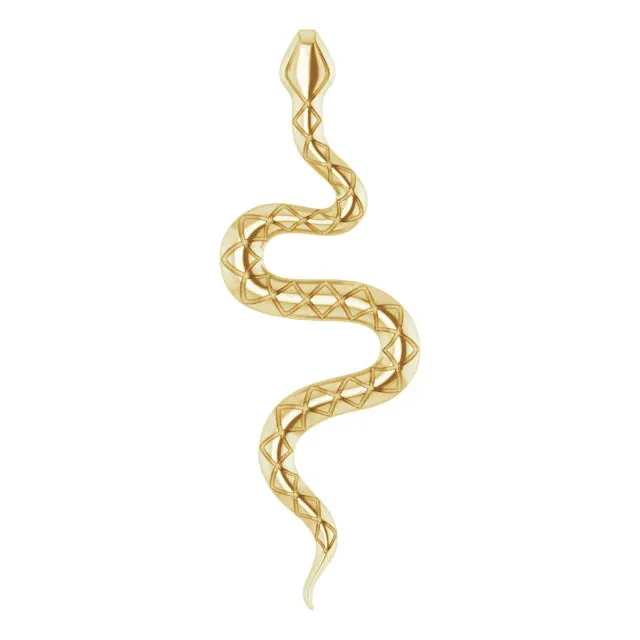 Necklaces 302 Fine Jewelry Serpent Charm Pendant Adjustable Necklace Solid 14K Gold Sterling Silver