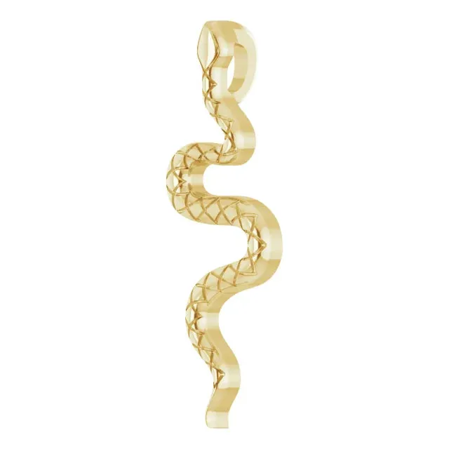 Necklaces 302 Fine Jewelry Serpent Charm Pendant Adjustable Necklace Solid 14K Gold Sterling Silver