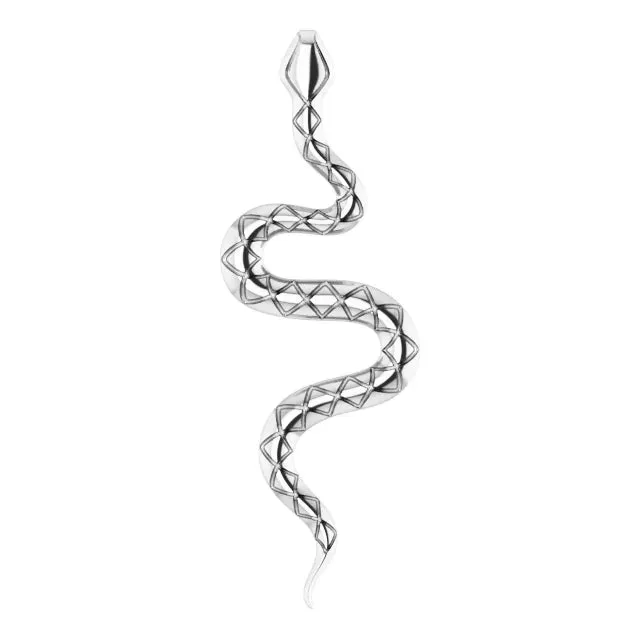 Necklaces 302 Fine Jewelry Serpent Charm Pendant Adjustable Necklace Solid 14K Gold Sterling Silver
