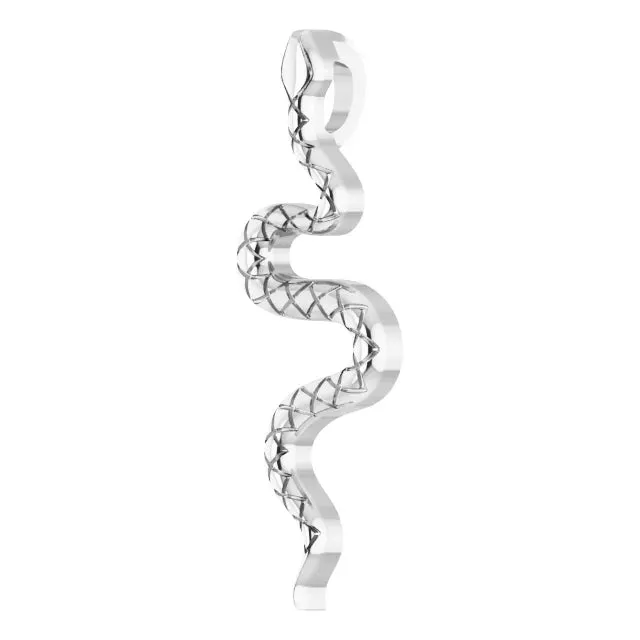 Necklaces 302 Fine Jewelry Serpent Charm Pendant Adjustable Necklace Solid 14K Gold Sterling Silver