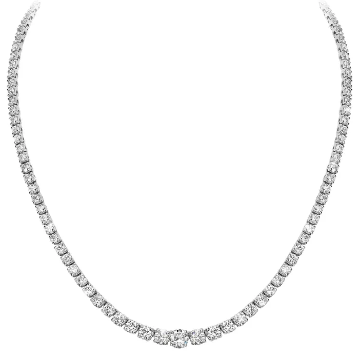 Necklaces Beauvince Graduated Necklace 1440 ct Diamonds in White Gold