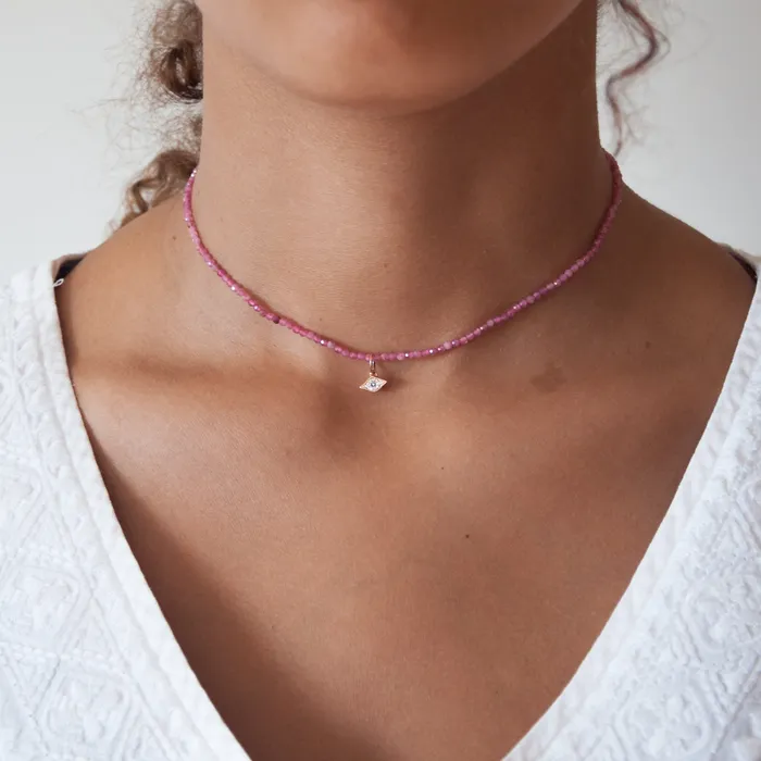 Necklaces Evil Eye Tourmaline Necklace Vivien Frank Designs