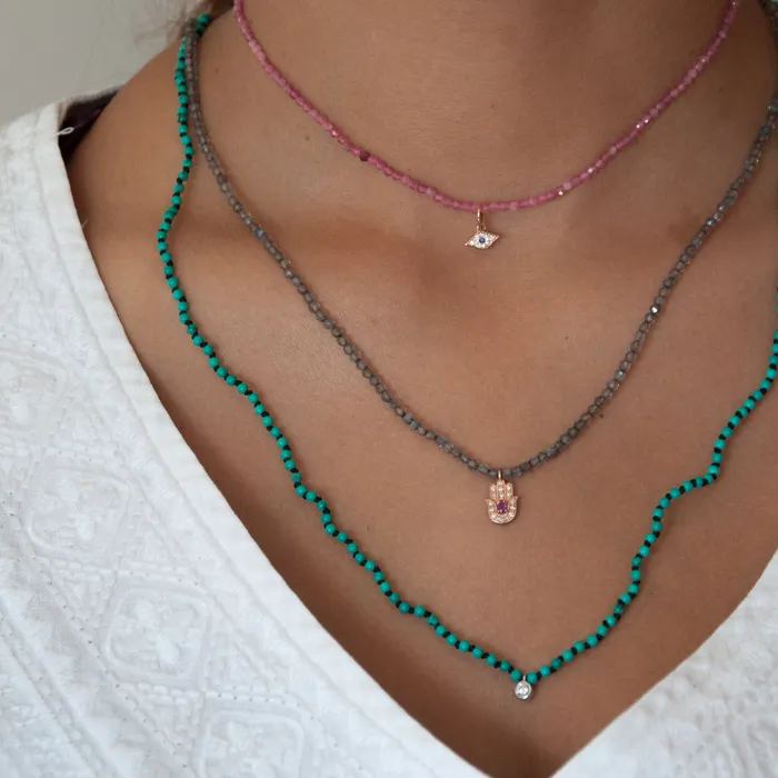 Necklaces Evil Eye Tourmaline Necklace Vivien Frank Designs