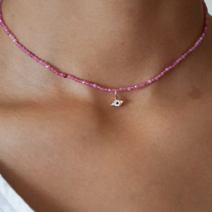 Necklaces Evil Eye Tourmaline Necklace Vivien Frank Designs