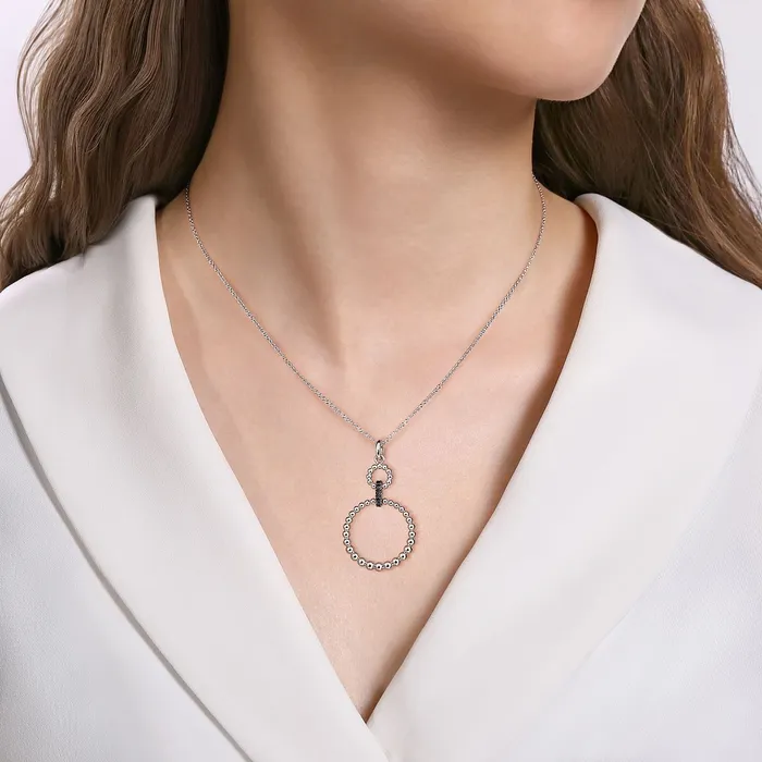 Necklaces GABRIEL CO Gabriel Sterling Silver 011ctw Circle Style Spinel Necklace Necklaces GABRIEL CO Gabriel Sterling Silver 011ctw Circle Style Spinel Necklace