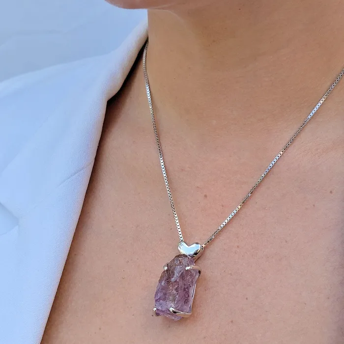 Necklaces Raw Large Ametrine Necklace Uniquelan Jewelry