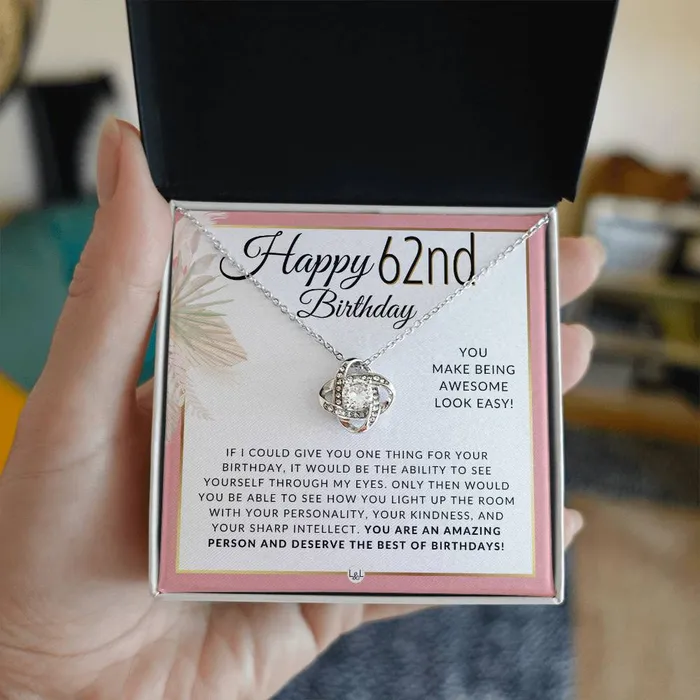 Necklaces ShineOn Fulfillment 62nd Birthday Gift For Her Necklace For 62 Year Old Beautiful Womans Birthday Pendant Jewelry