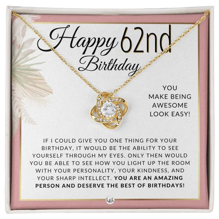 Necklaces ShineOn Fulfillment 62nd Birthday Gift For Her Necklace For 62 Year Old Beautiful Womans Birthday Pendant Jewelry
