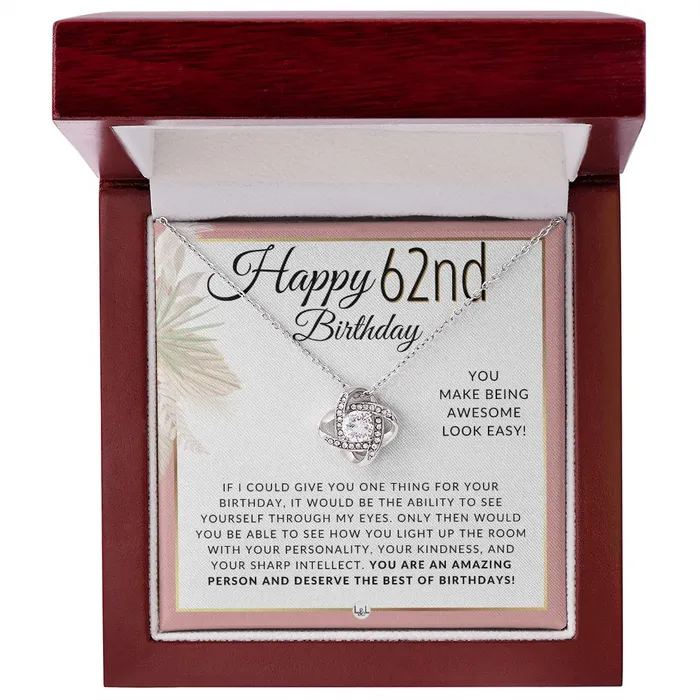 Necklaces ShineOn Fulfillment 62nd Birthday Gift For Her Necklace For 62 Year Old Beautiful Womans Birthday Pendant Jewelry