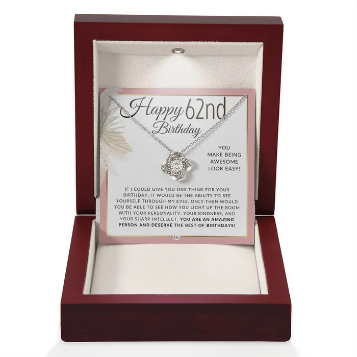 Necklaces ShineOn Fulfillment 62nd Birthday Gift For Her Necklace For 62 Year Old Beautiful Womans Birthday Pendant Jewelry