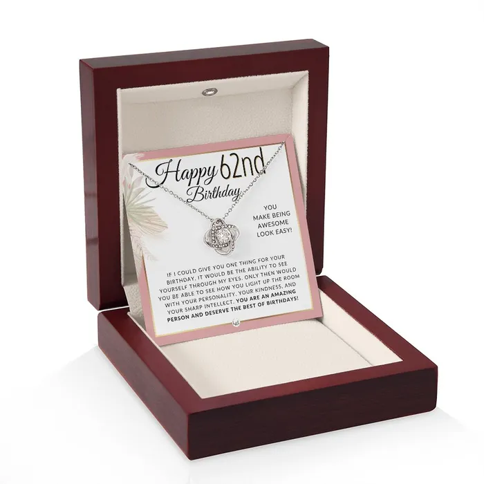 Necklaces ShineOn Fulfillment 62nd Birthday Gift For Her Necklace For 62 Year Old Beautiful Womans Birthday Pendant Jewelry