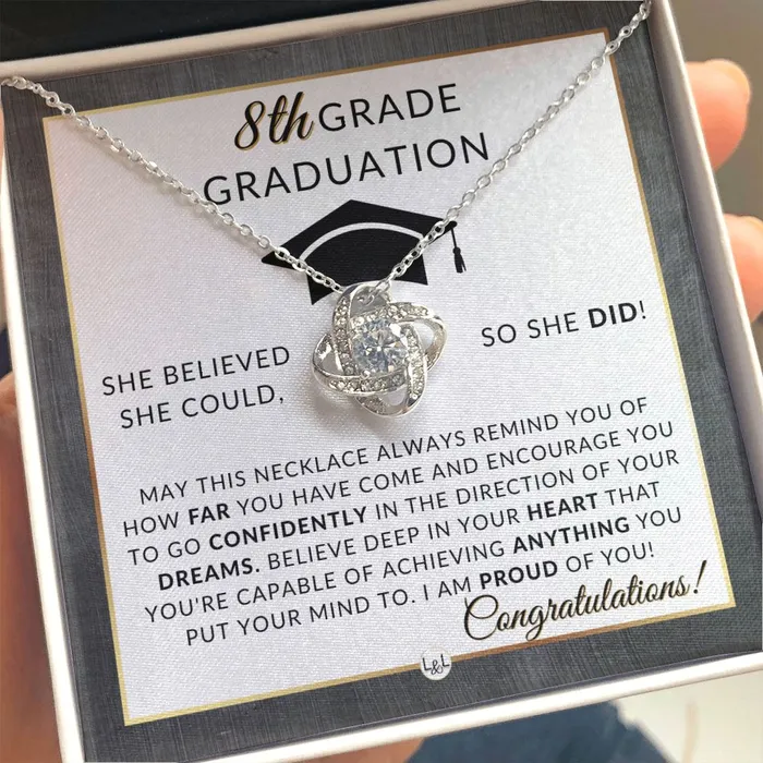 Necklaces ShineOn Fulfillment 8th Grade Graduation Gift For Her Meaningful Milestone Necklace 2024 Graduation Gift For Her