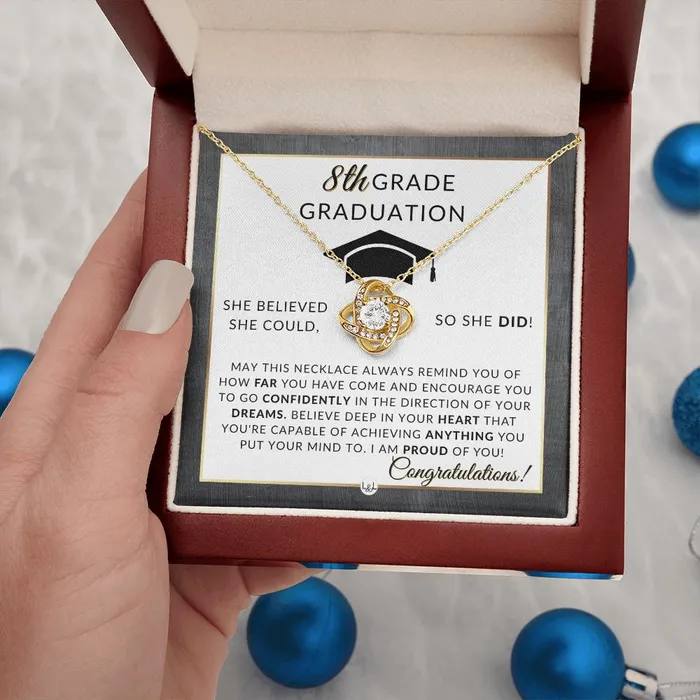 Necklaces ShineOn Fulfillment 8th Grade Graduation Gift For Her Meaningful Milestone Necklace 2024 Graduation Gift For Her