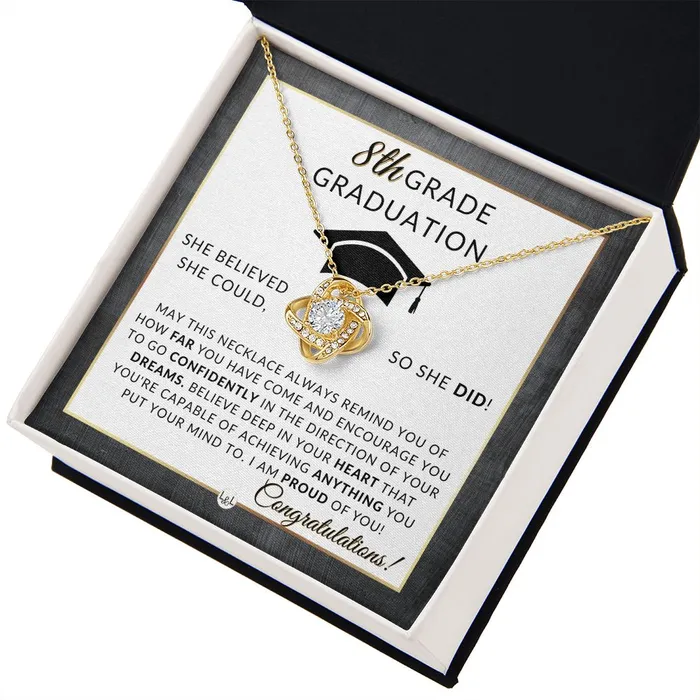 Necklaces ShineOn Fulfillment 8th Grade Graduation Gift For Her Meaningful Milestone Necklace 2024 Graduation Gift For Her
