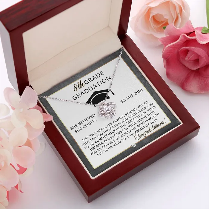 Necklaces ShineOn Fulfillment 8th Grade Graduation Gift For Her Meaningful Milestone Necklace 2024 Graduation Gift For Her