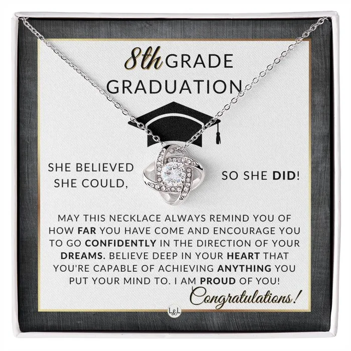 Necklaces ShineOn Fulfillment 8th Grade Graduation Gift For Her Meaningful Milestone Necklace 2024 Graduation Gift For Her