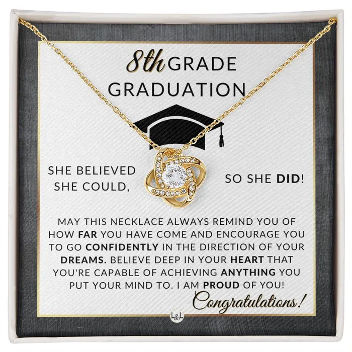 Necklaces ShineOn Fulfillment 8th Grade Graduation Gift For Her Meaningful Milestone Necklace 2024 Graduation Gift For Her