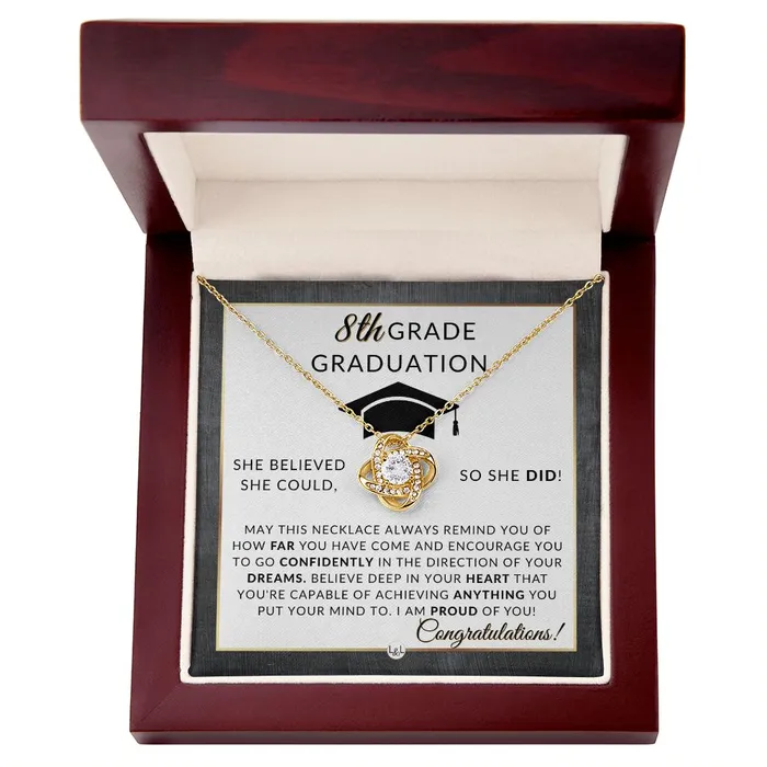 Necklaces ShineOn Fulfillment 8th Grade Graduation Gift For Her Meaningful Milestone Necklace 2024 Graduation Gift For Her