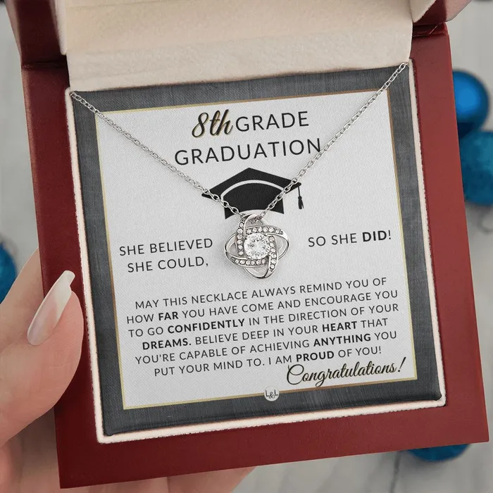 Necklaces ShineOn Fulfillment 8th Grade Graduation Gift For Her Meaningful Milestone Necklace 2024 Graduation Gift For Her