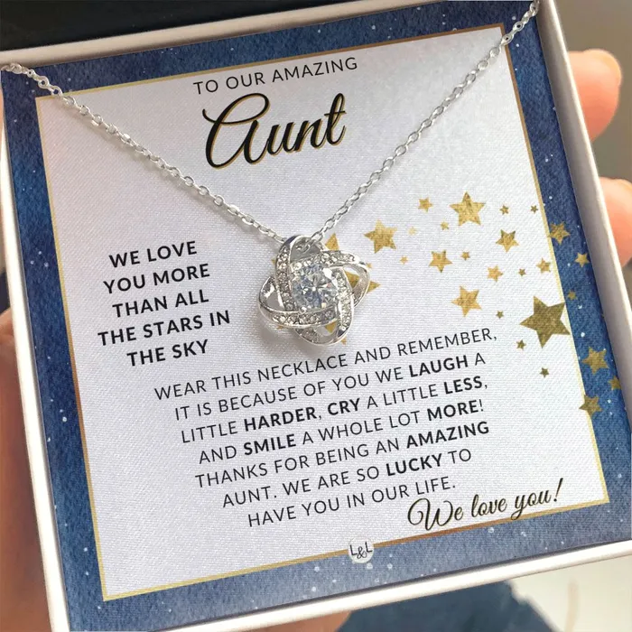 Necklaces ShineOn Fulfillment Aunt Gift From The Kids Meaningful Necklace Great For Mothers Day Christmas Her Birthday Or As An Encouragement Gift