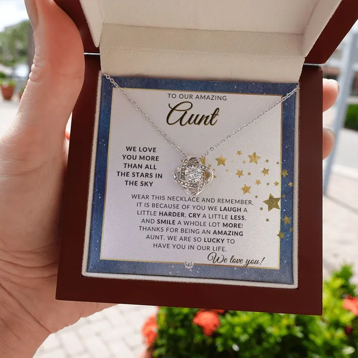 Necklaces ShineOn Fulfillment Aunt Gift From The Kids Meaningful Necklace Great For Mothers Day Christmas Her Birthday Or As An Encouragement Gift