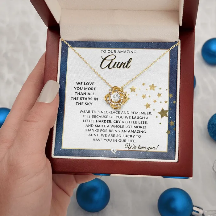 Necklaces ShineOn Fulfillment Aunt Gift From The Kids Meaningful Necklace Great For Mothers Day Christmas Her Birthday Or As An Encouragement Gift