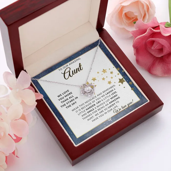 Necklaces ShineOn Fulfillment Aunt Gift From The Kids Meaningful Necklace Great For Mothers Day Christmas Her Birthday Or As An Encouragement Gift