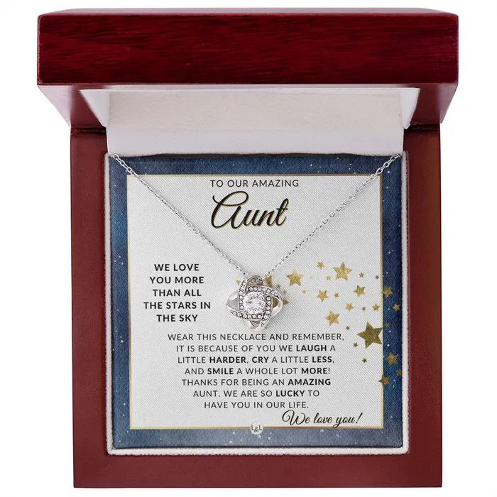 Necklaces ShineOn Fulfillment Aunt Gift From The Kids Meaningful Necklace Great For Mothers Day Christmas Her Birthday Or As An Encouragement Gift