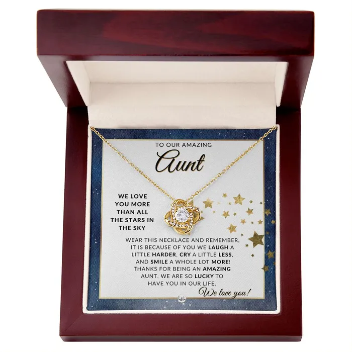 Necklaces ShineOn Fulfillment Aunt Gift From The Kids Meaningful Necklace Great For Mothers Day Christmas Her Birthday Or As An Encouragement Gift