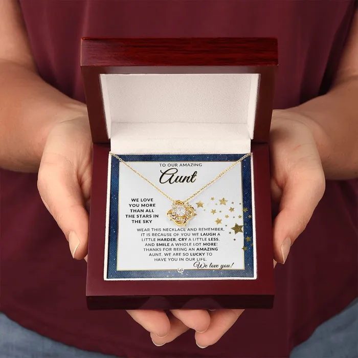 Necklaces ShineOn Fulfillment Aunt Gift From The Kids Meaningful Necklace Great For Mothers Day Christmas Her Birthday Or As An Encouragement Gift