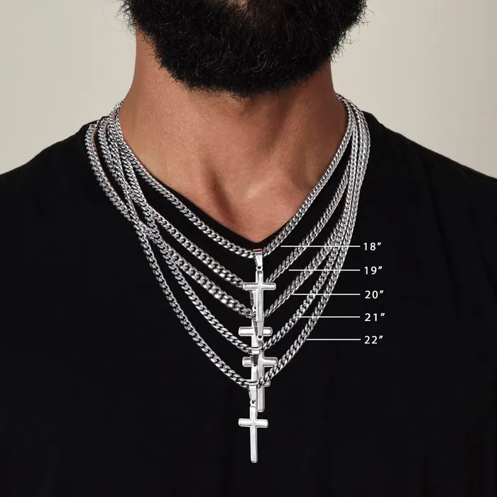 Necklaces ShineOn Fulfillment Gift For Our Son Numbers 62426 Christian Encouragement Christian Cross Pendant on Mens Chain Necklace Great for Christmas His Birthday Baptism or Confirmation