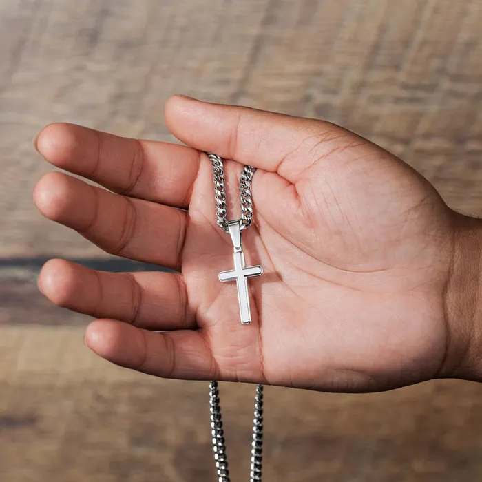 Necklaces ShineOn Fulfillment Gift For Our Son Numbers 62426 Christian Encouragement Christian Cross Pendant on Mens Chain Necklace Great for Christmas His Birthday Baptism or Confirmation